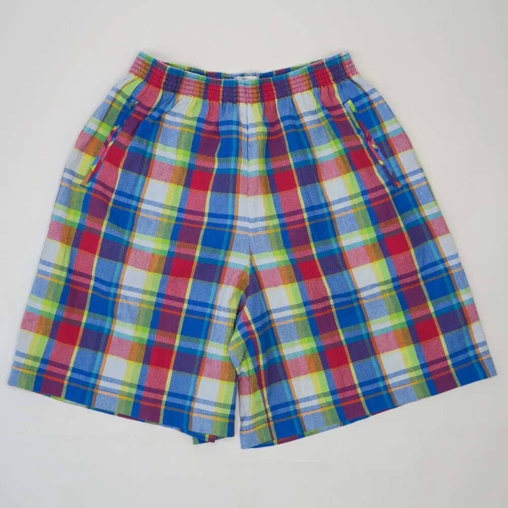 Vintage 80s Koret Francisca Petites Plaid Shorts Size L - Image 4
