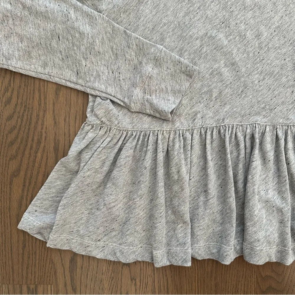 Current/Elliot The Girlie Sweat Top Peplum T-Shirt Peppered Heather Gray 0 / XS - Image 8