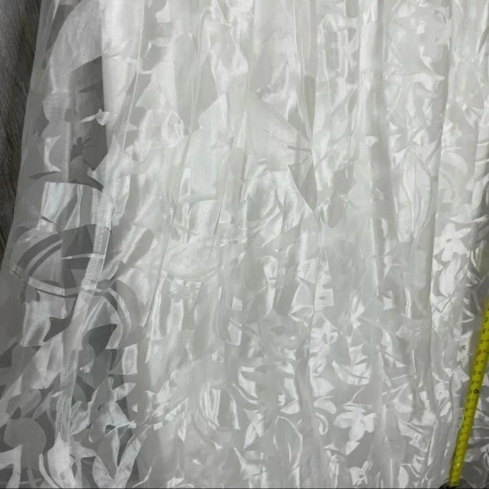 Marina white sheer floral maxi skirt with tulle wedding large - Image 6