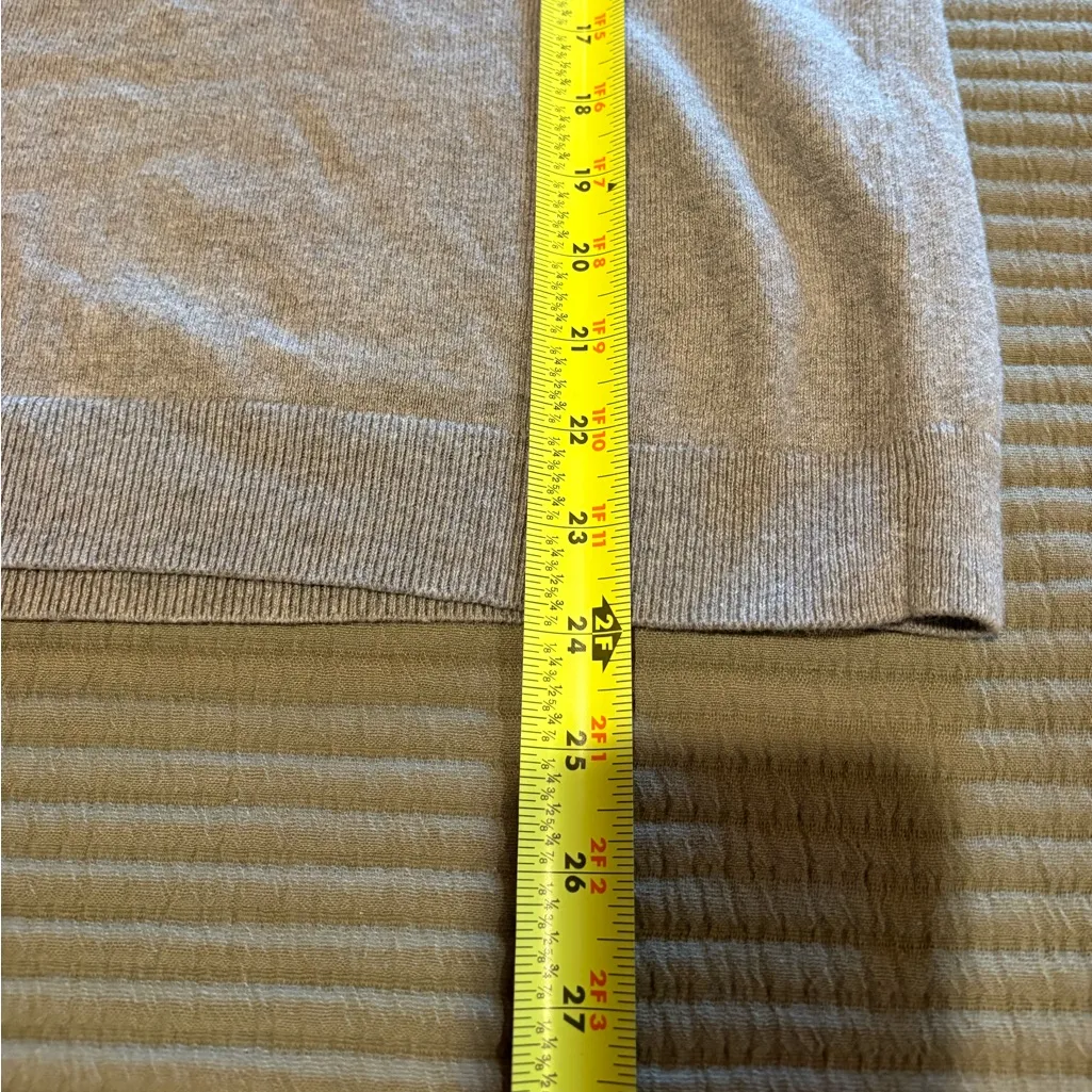 J.Crew Mercantile gray sweater with pink tipping and bell sleeves women’s S - Image 8