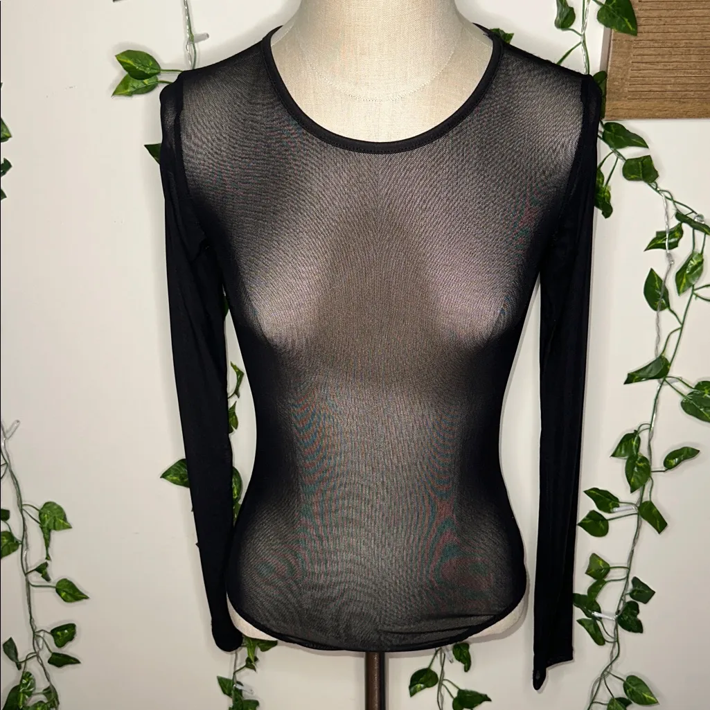 Windsor Black Mesh See Through Bodysuit - Image 2