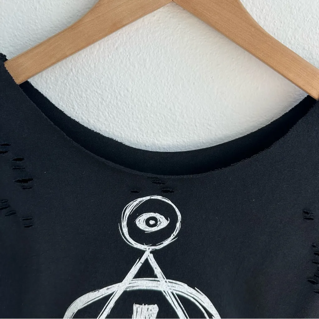 Panic at the Disco Off The Shoulder Cropped Tee Black - Image 3