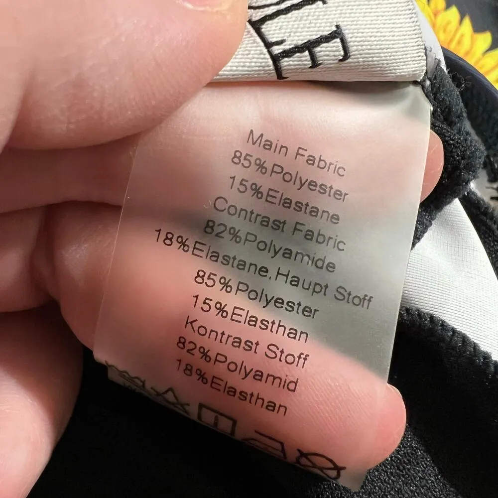 Hanna Nikole Womens Swimsuit Dress Sunflower Print Asymmetrical Hem Blue Yellow Size 18W - Image 11