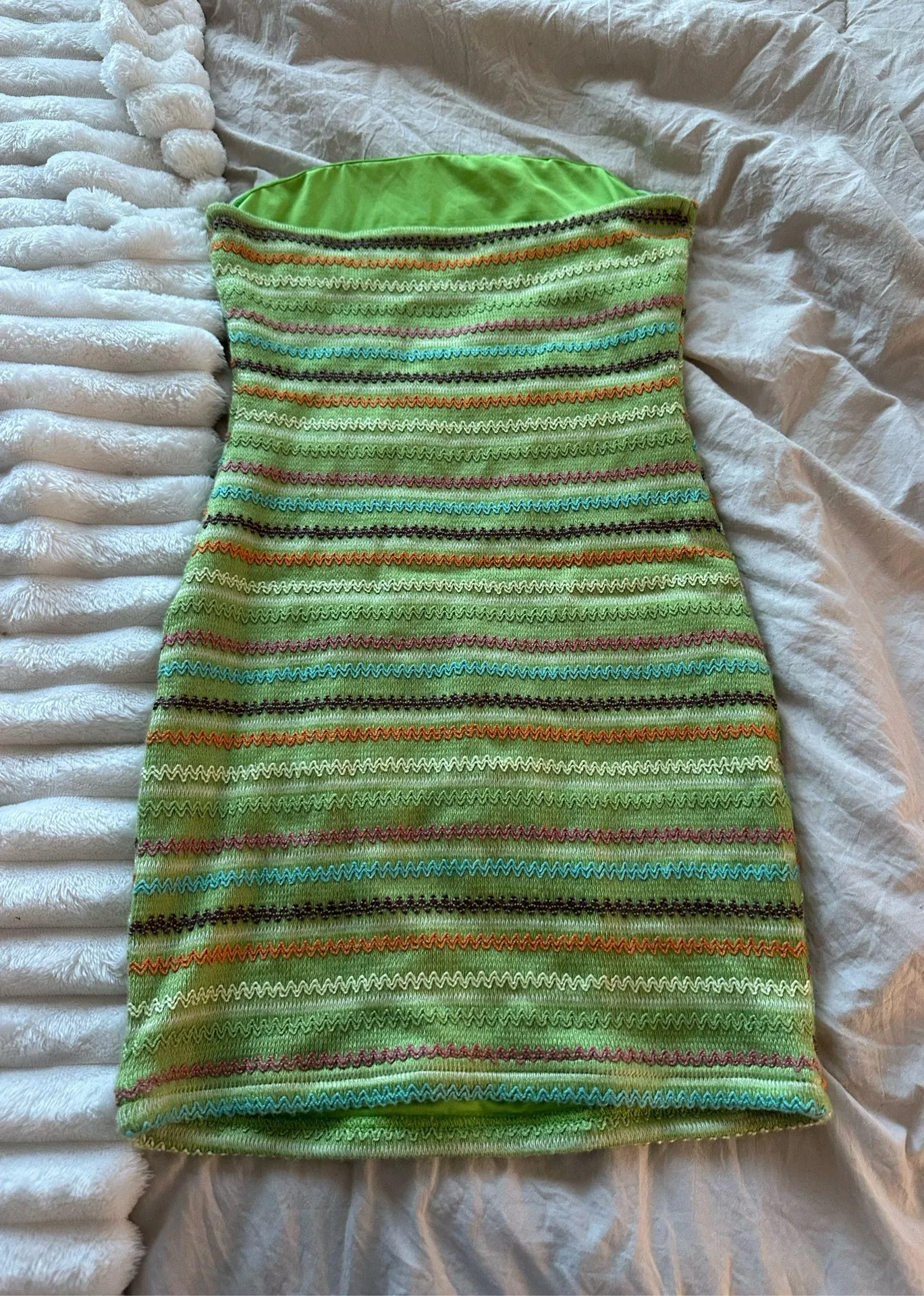 Green White Fox Boutique Dress - Image 2