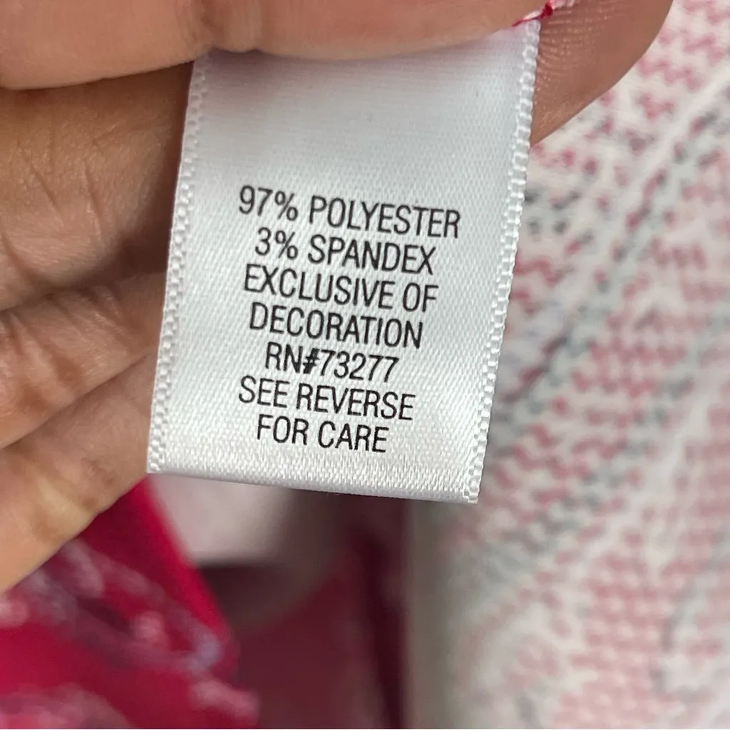 DANA BUCHMAN | Red and White Paisley Sleeveless Dress Sz L - Image 8