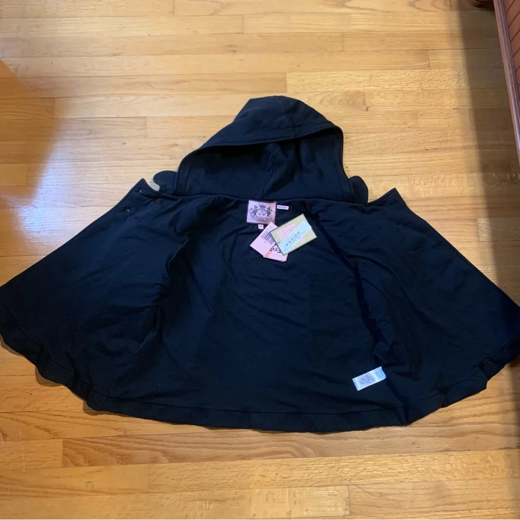 Juicy Couture Pam & Gela Puff Short Sleeve Hooded Jacket Blouson Black Medium - Image 3