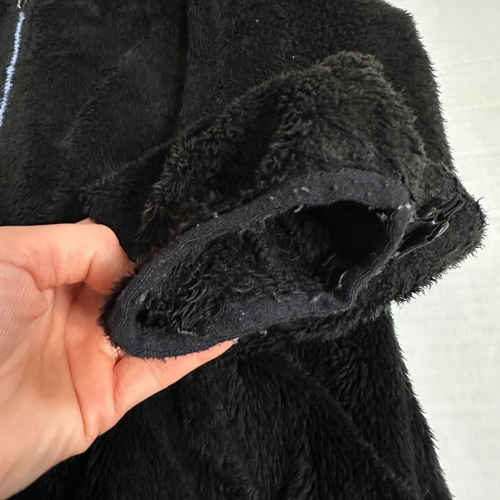 The North Face Black/Lavender Purple Plush Fleece Fuzzy Zip Up Jacket - Image 7