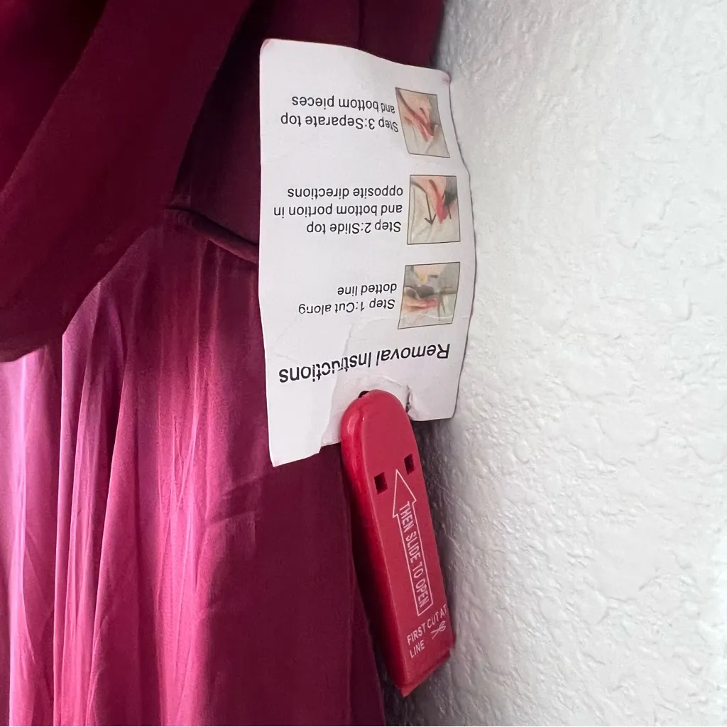 MAC DUGGAL Red Sheer Blouson Sleeve Surplice Gown - Image 6