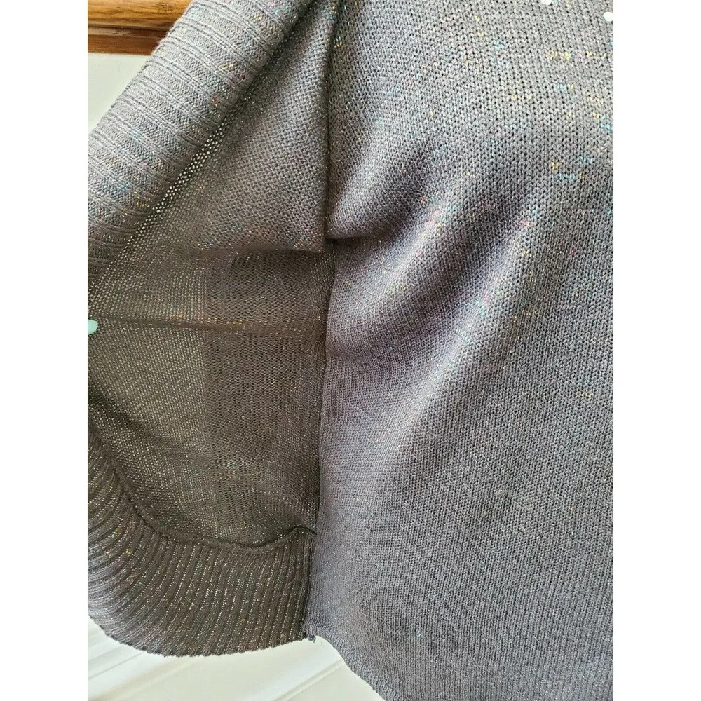 Evelyn Taylor Women's Gray Acrylic Long Sleeve Round Neck Knit Sweater Size 2X - Image 6