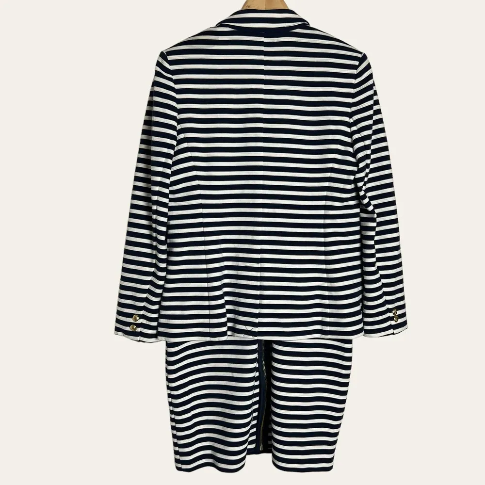 Juicy Couture Regal Angel Stripe Ponte 2 Piece Dress Jacket Set Size L - Image 13