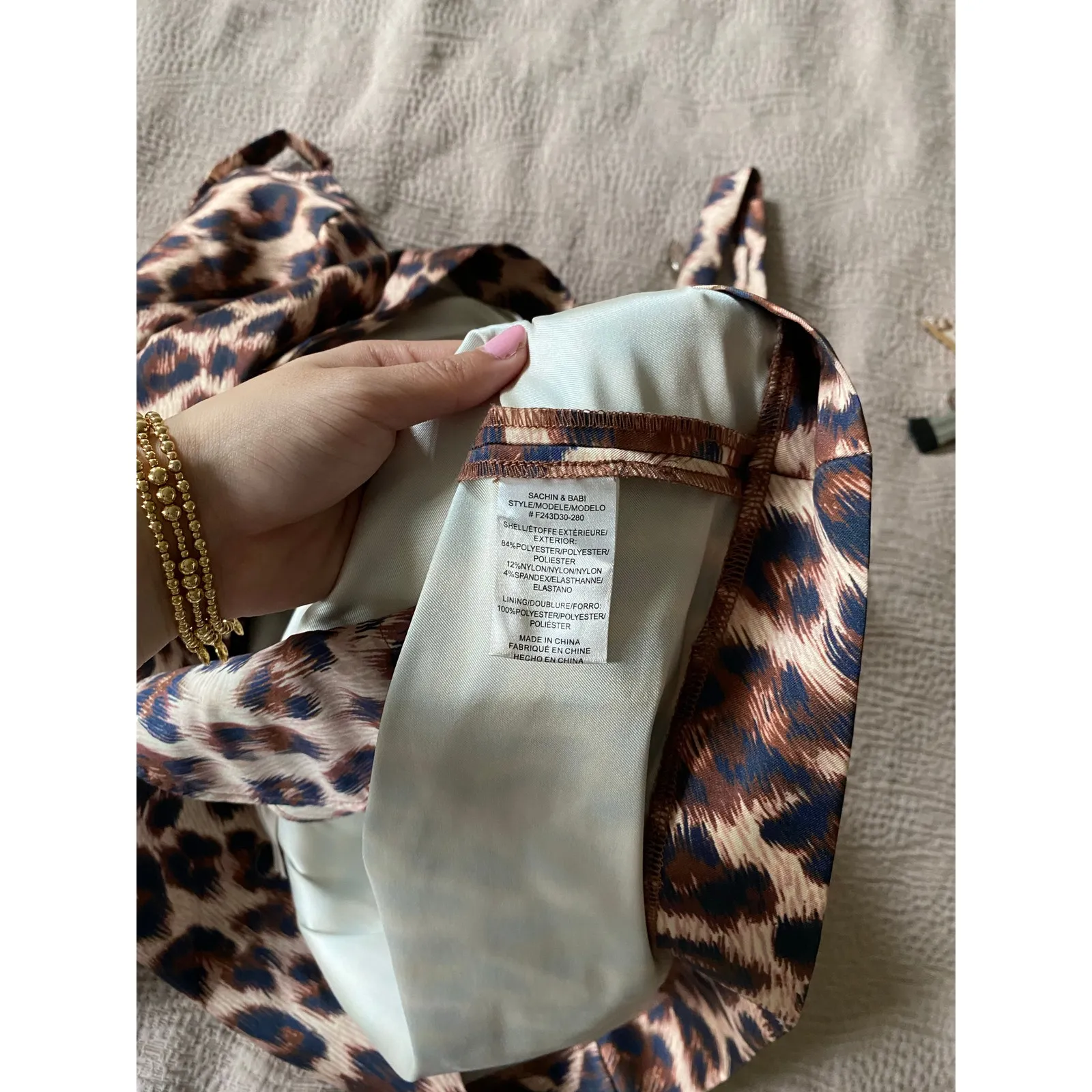 SACHIN & BABI Cora Leopard Brown Mini Dress Size 8 - Image 9