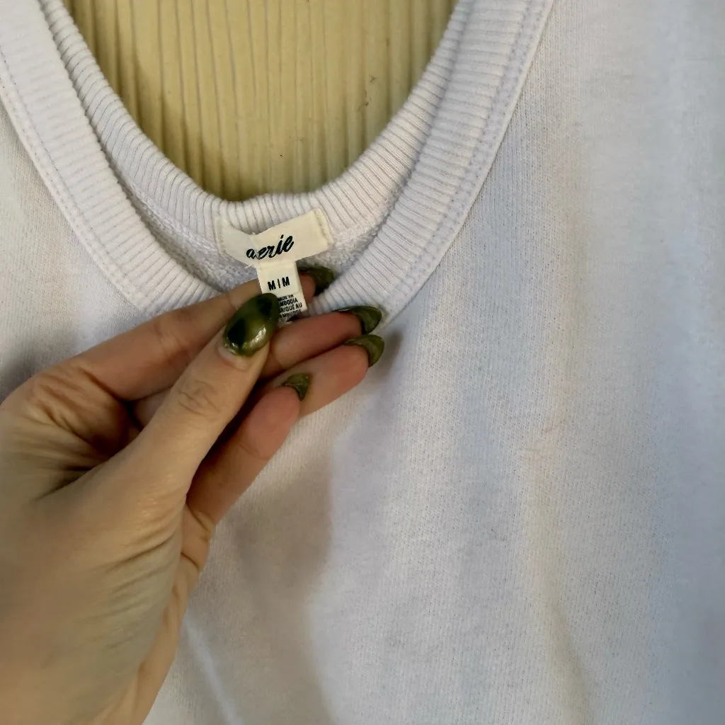 Aerie  Weekend Fleece Tank Top 'White' - Image 3