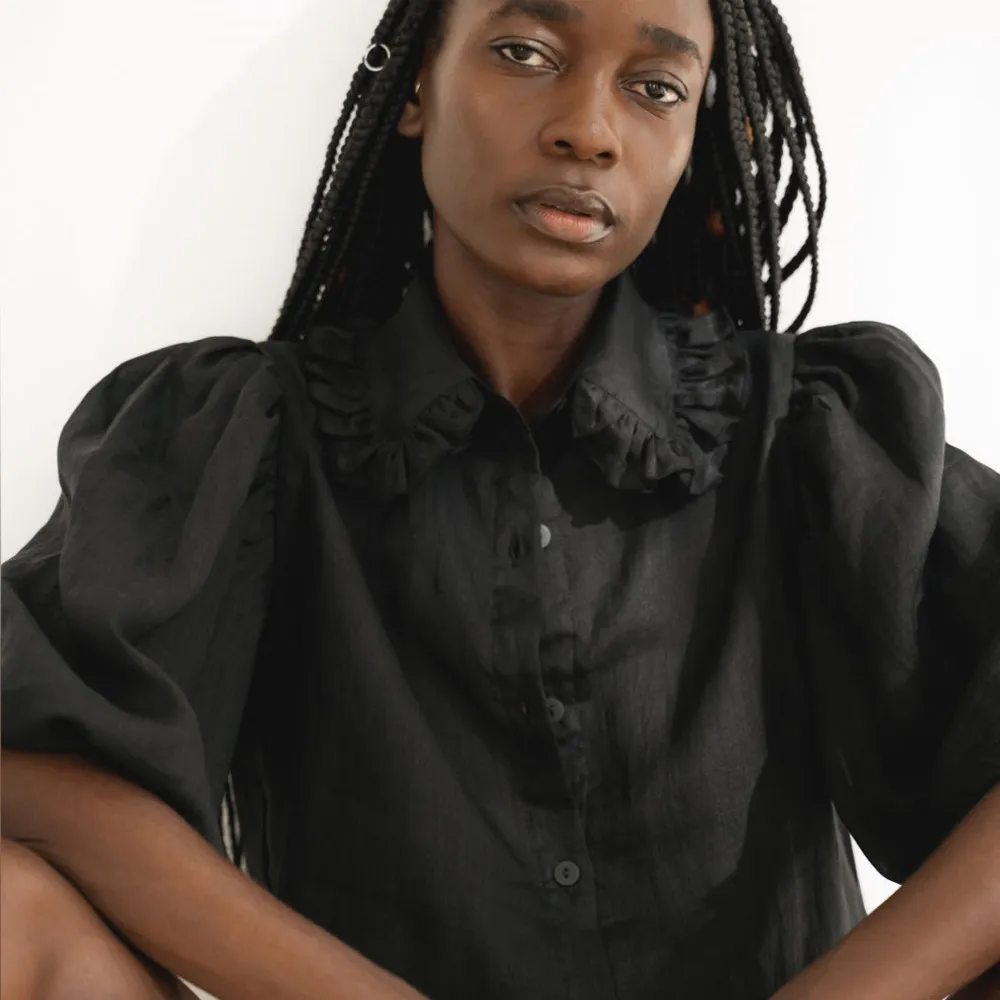 Lu•ciee Valerie Ramie Shirt black eco - Image 2