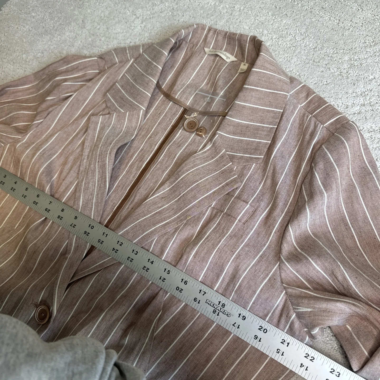 Women's NEW Soft Surroundings XL Linen One‎ Button Blazer Cardigan - Image 4