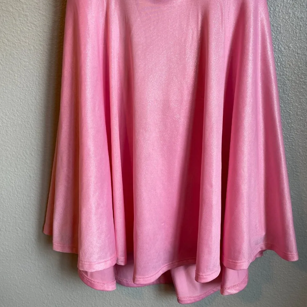 Lucy in the Sky Dress Pink Large Shimmer Sleeveless Tie Back Mini Homecoming - Image 5