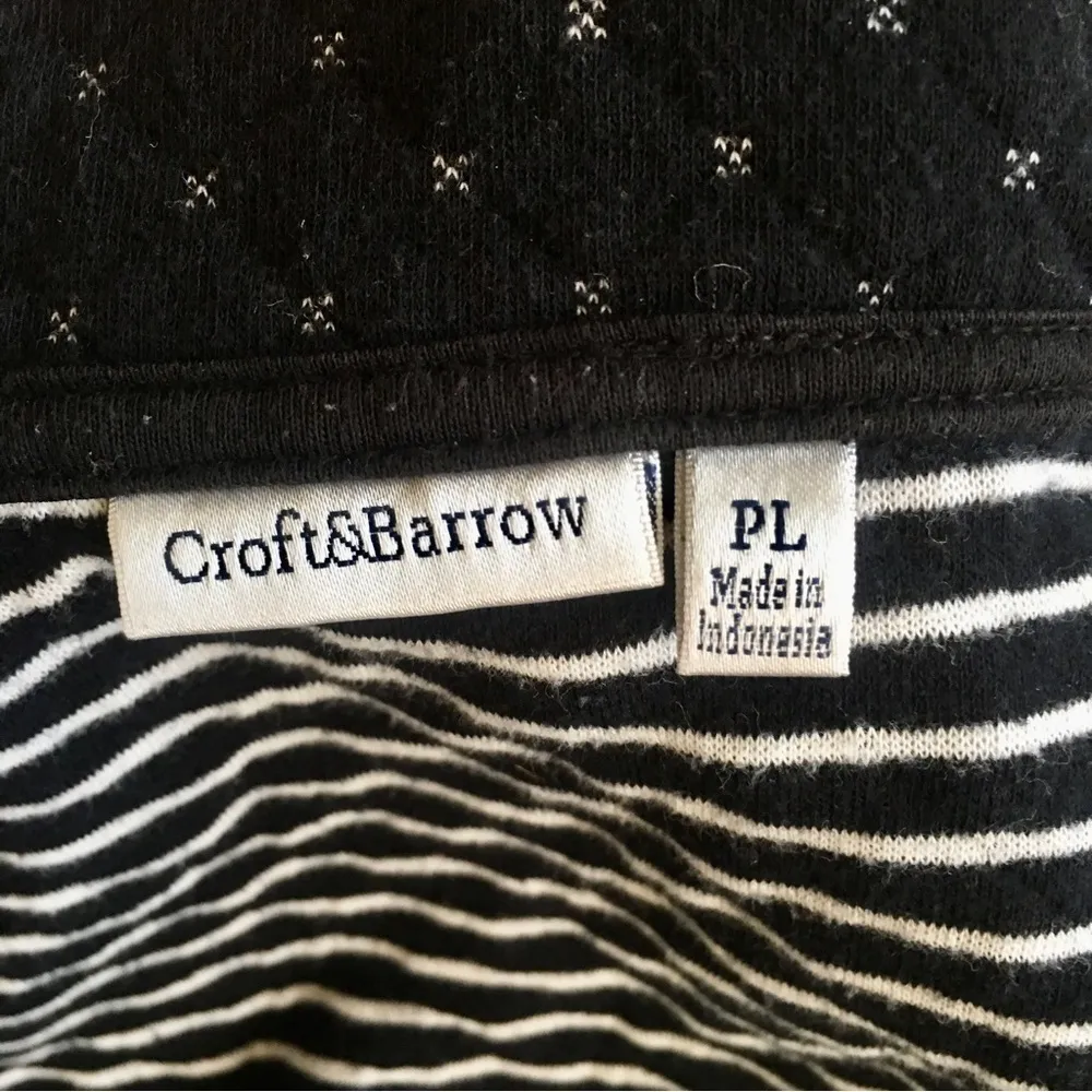 Quilted Zip Jacket, Stripe Lining, Black, White, Size PL - Image 8