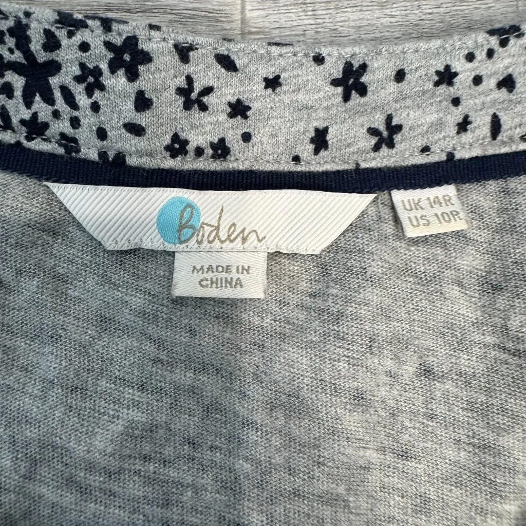 Boden Grey Star Print Button Front Dress B47 Gray Size 10 - Image 4