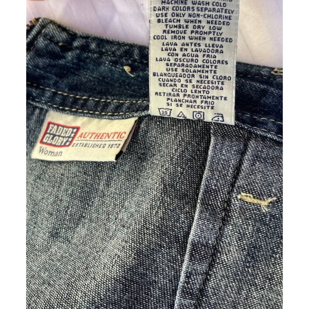 Vintage Faded Glory Denim Jean Long Skirt Women’s sz 20W Western Boho String - Image 3