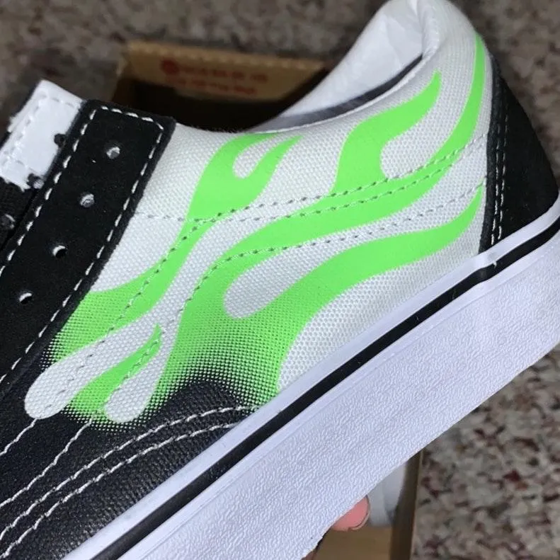 Vans FLAME OLD SKOOL BLACK/GREEN - Image 6