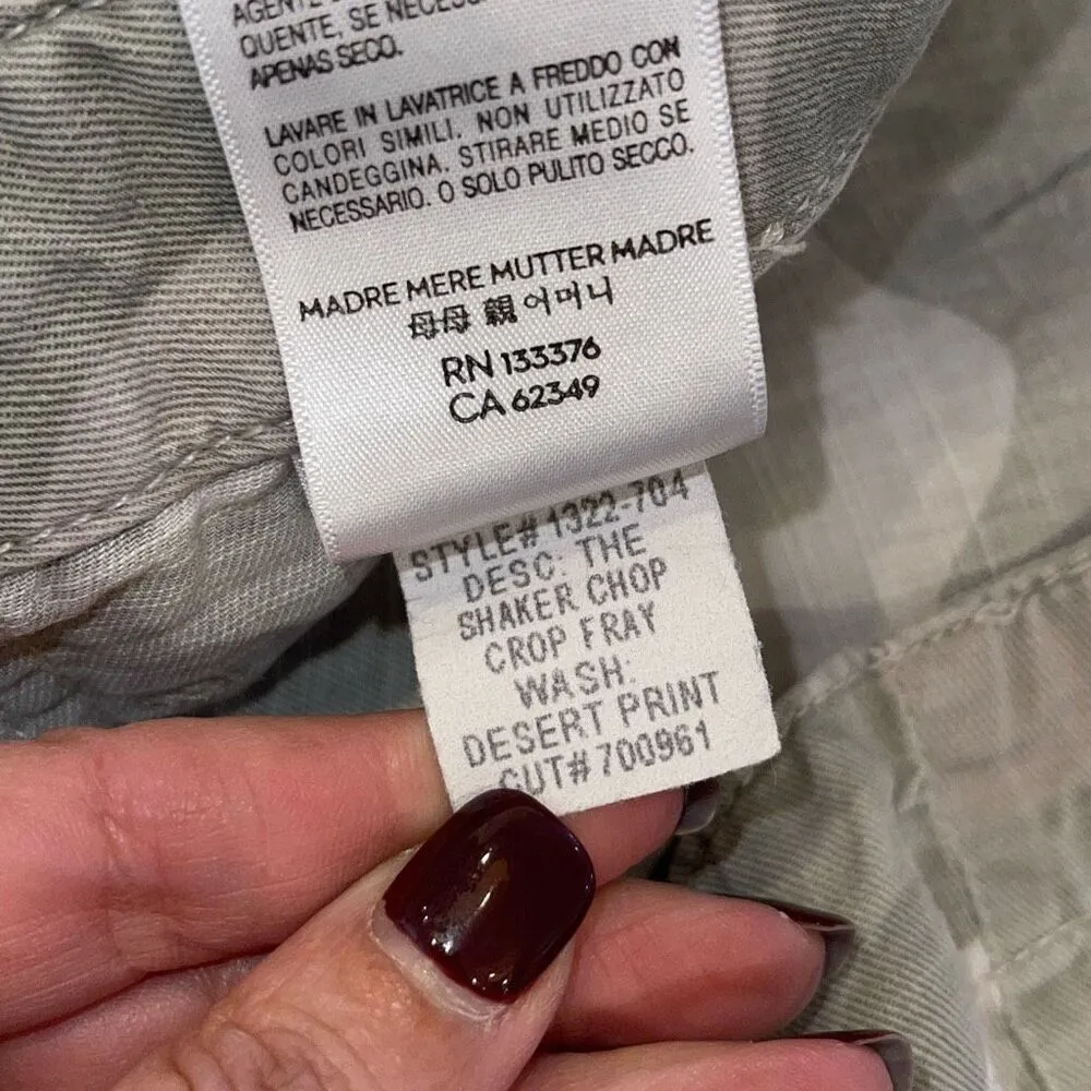 Mother Denim Shaker Chop Crop Fray Pant in Desert Camo Print Size 25‎ $218 Green - Image 10