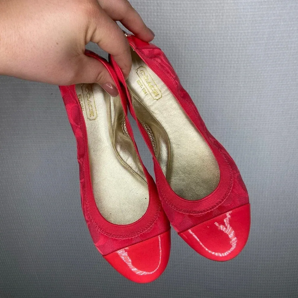 Coach | Womans Hot Pink Flats Slip‎ On 6.5 Ballet - Image 3