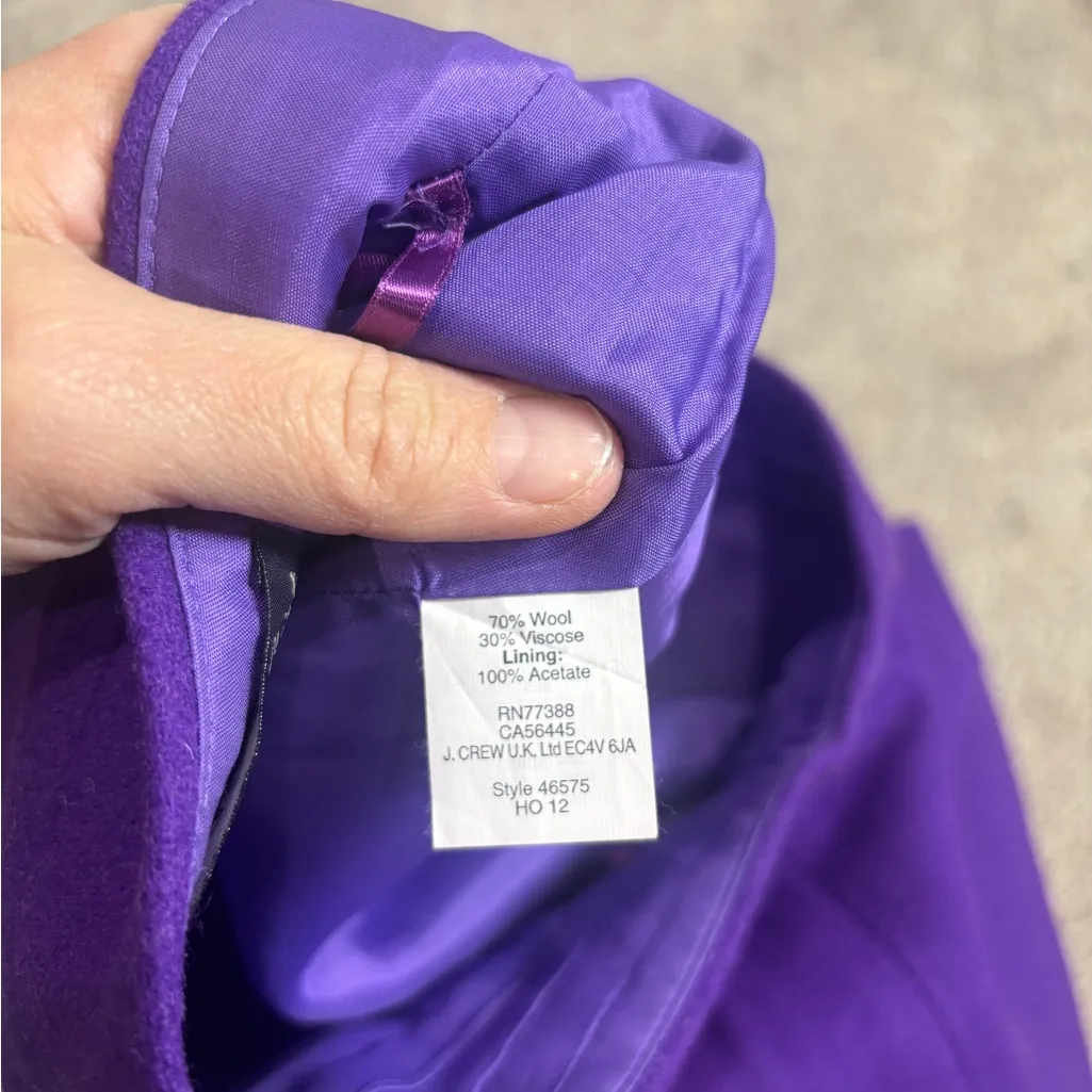 J. Crew Factory The Pencil Skirt Womens Size 2 Purple Double Serge Wool Blend - Image 2