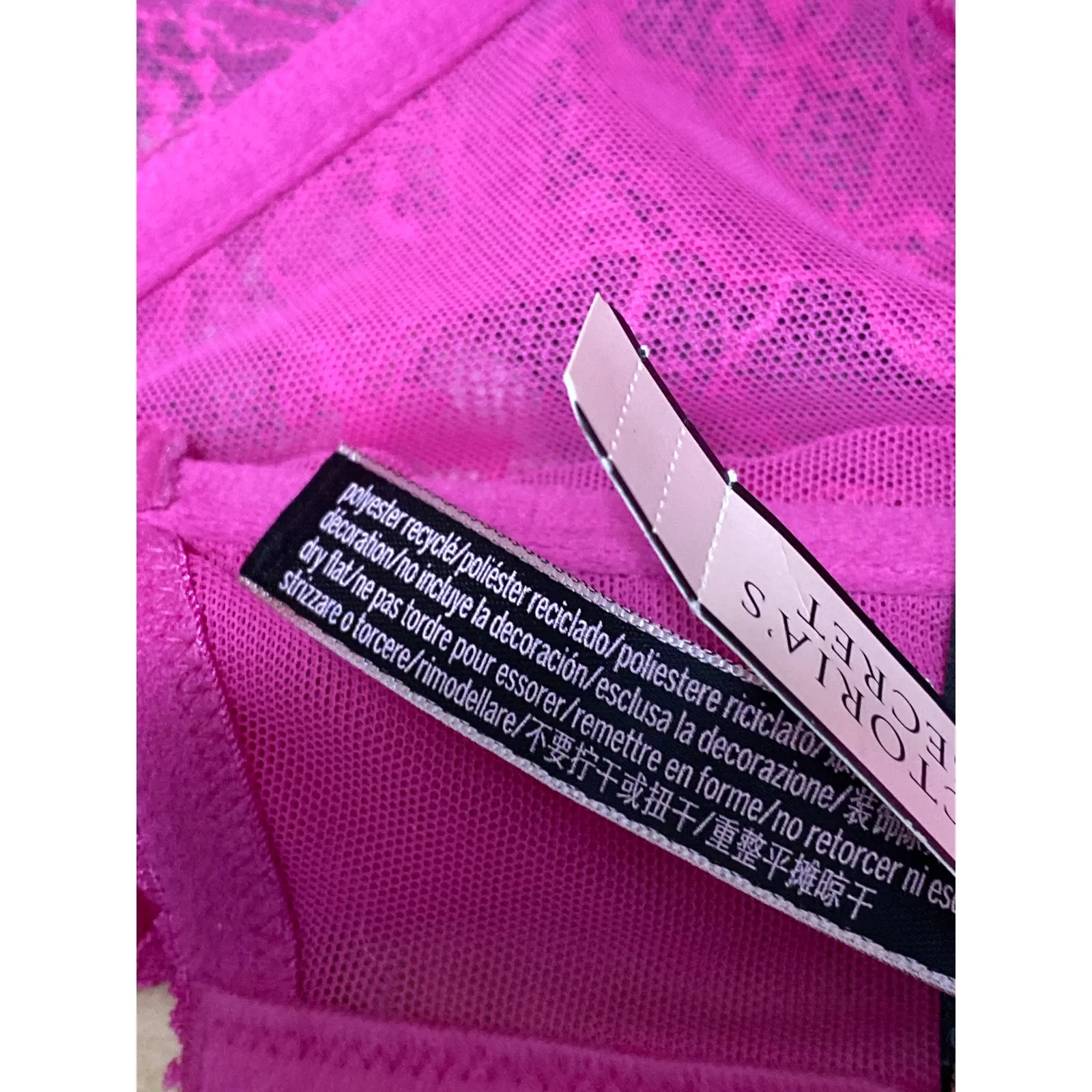 NEW Victoria Secret Bombshell Pink Floral Lace Adjustable Push Up Bra Top Sz 36C - Image 6