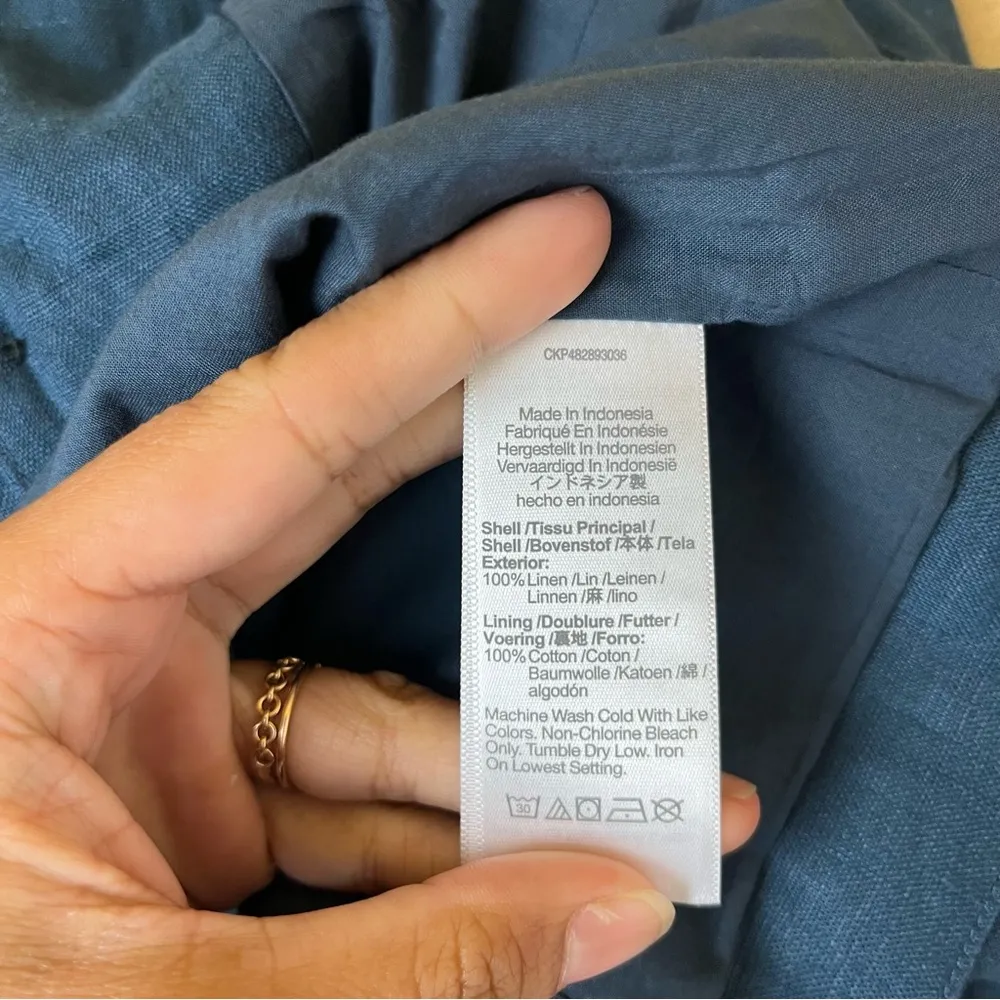 Madewell Linen Vest in Blue - Image 7