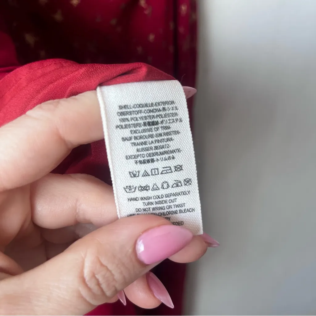 Free People Jasper Red & Gold Star Foil Cutout Midi Dress 6 - Image 5