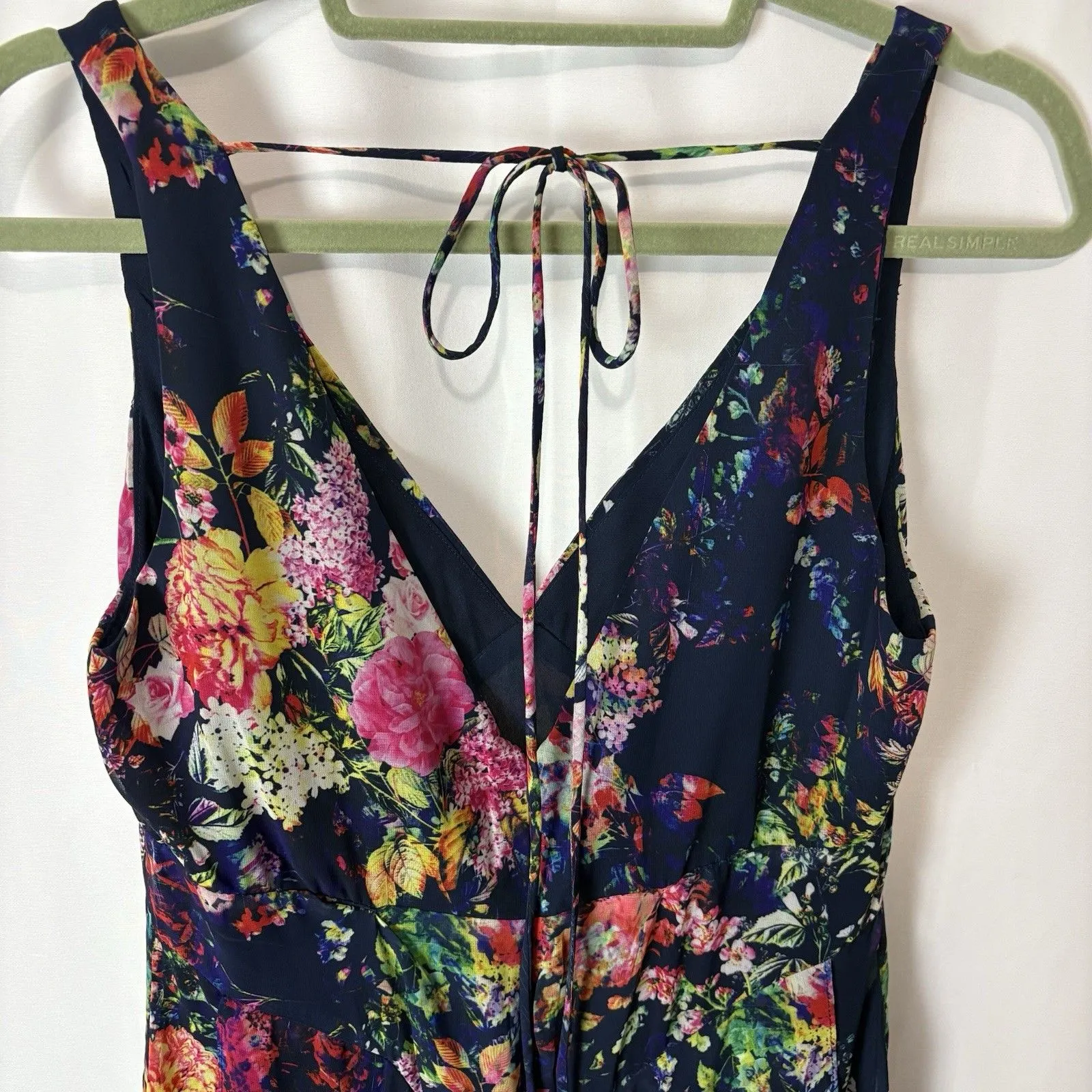 NWT Betsey Johnson Sz 8 Midi Dress Sheer Floral Sleeveless V-Neck Fairy Cottage - Image 7