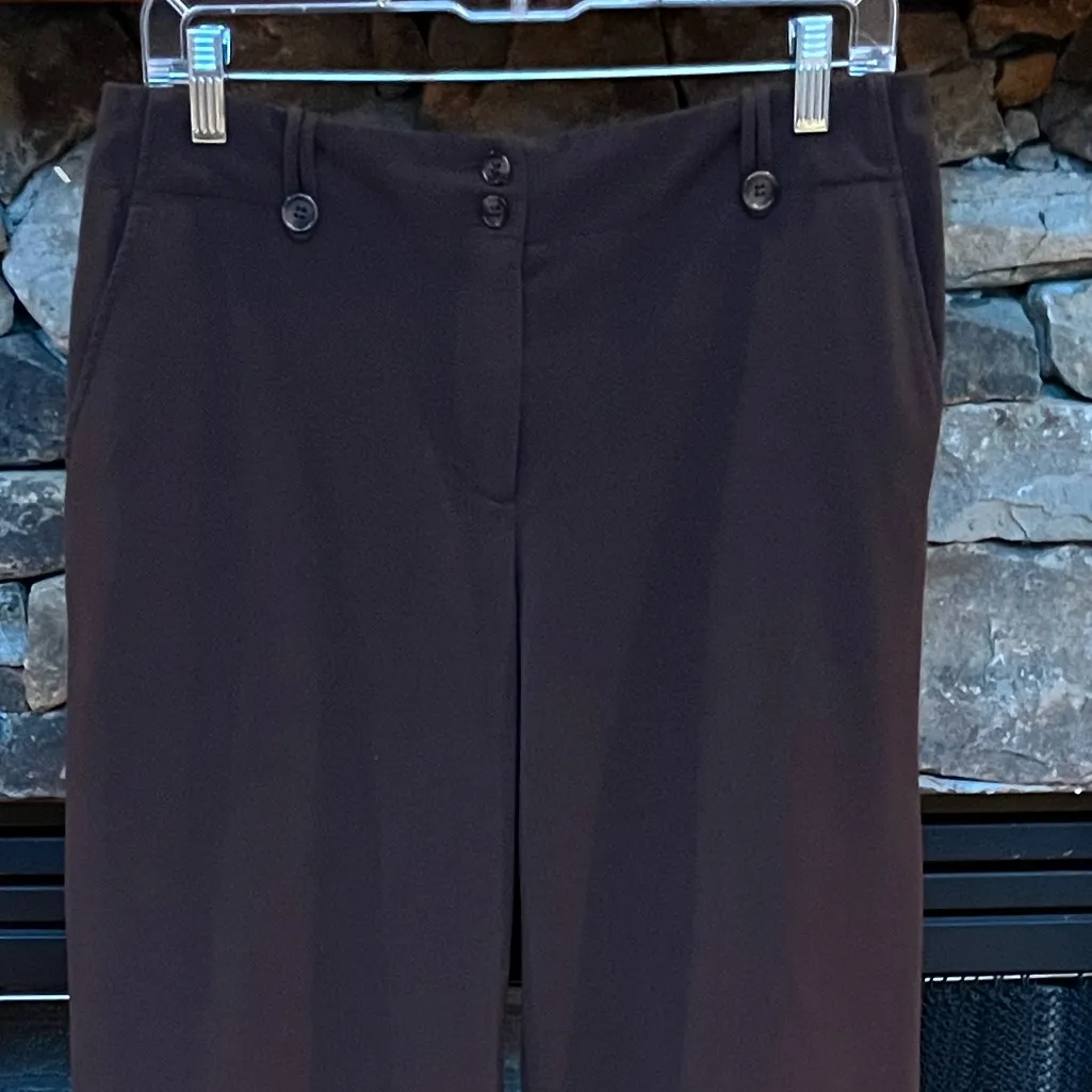 Madison Petite Alexandra Fit Dark Brown Wide Leg Pants Womens 8P - Image 2