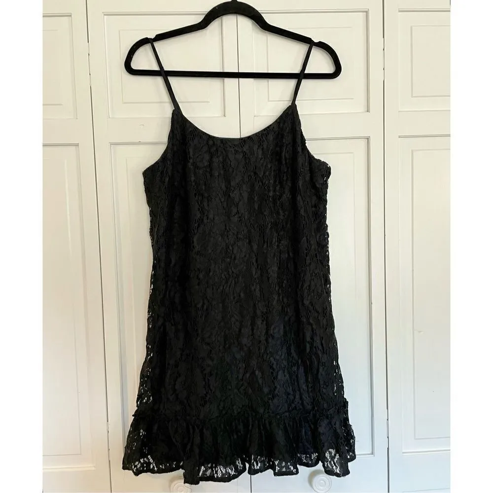 Scoop nyc black lace cami dress size large - Image 3