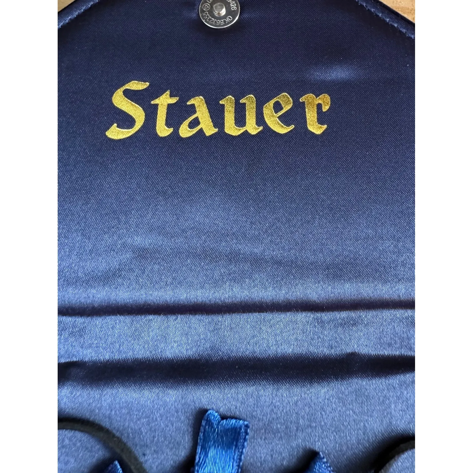 Stauer Necklace Earring Velvet Case Jewelry Set Watercolor Glass Stone Gold - Image 5