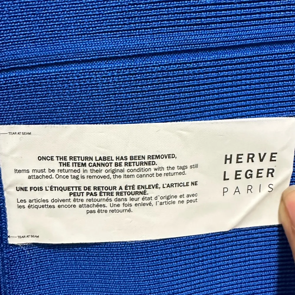 NWT Herve Leger Paris Royal Blue Bandage Maxi Dress Large - Image 7