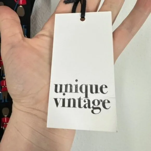 Unique Vintage Retro Royal Monk Royal Guard Button Front Swing Dress NWT Size 4 - Image 8