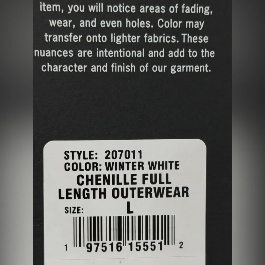 True Religion Women's Chenille Full Length Hoodie in white. Size Large #207011 - Image 12