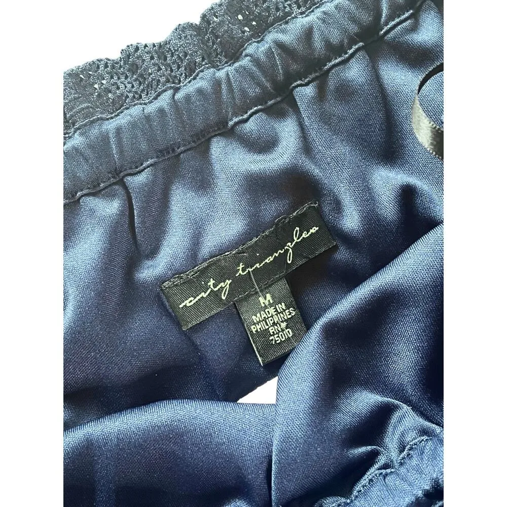 NEW City Triangles Tube Top Mini DRESS Blue Mesh Lined Elastic Waist MED Juniors - Image 5