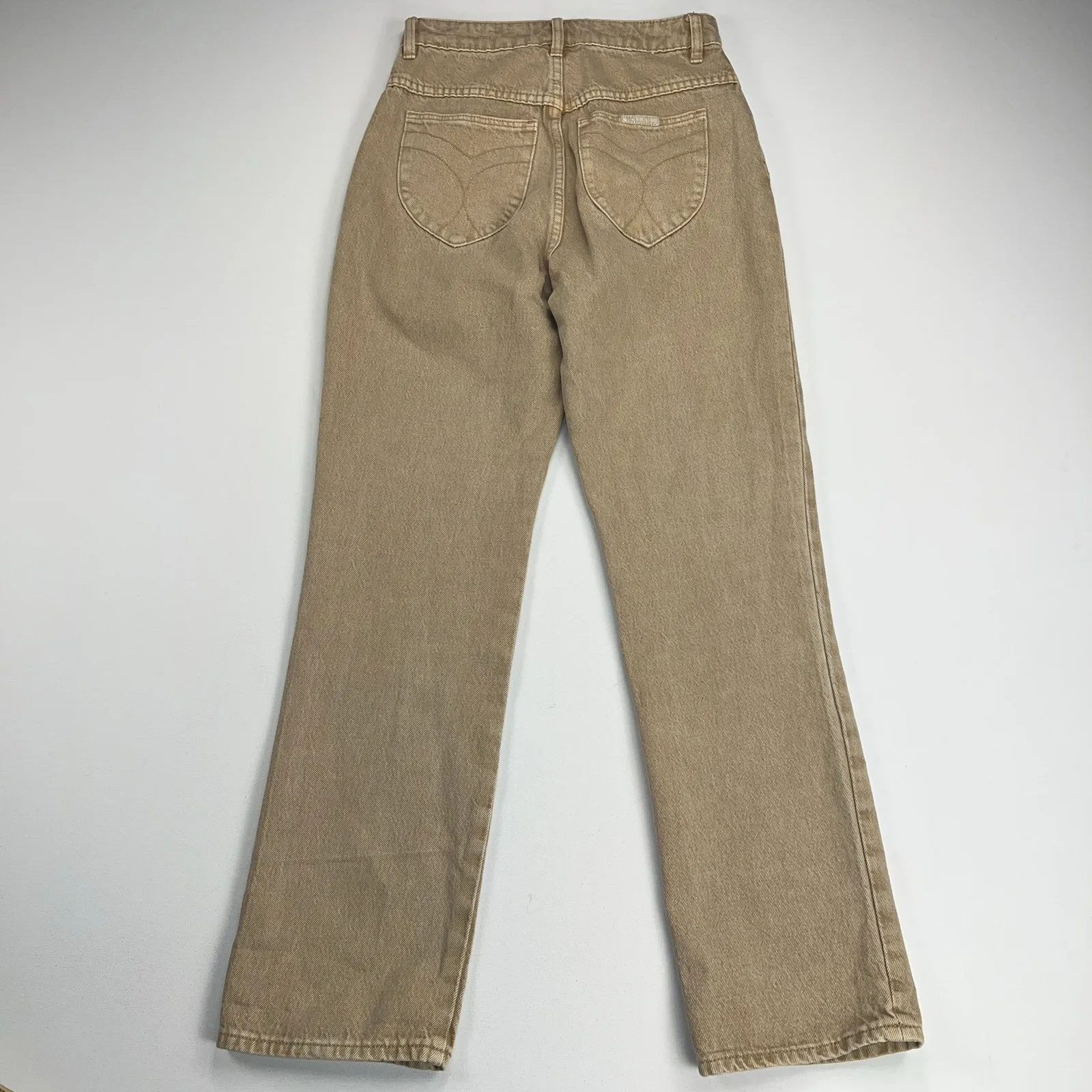 Rolla's Original High Rise Straight Leg Jeans Sand Tan 100% Cotton Size 25 - Image 9