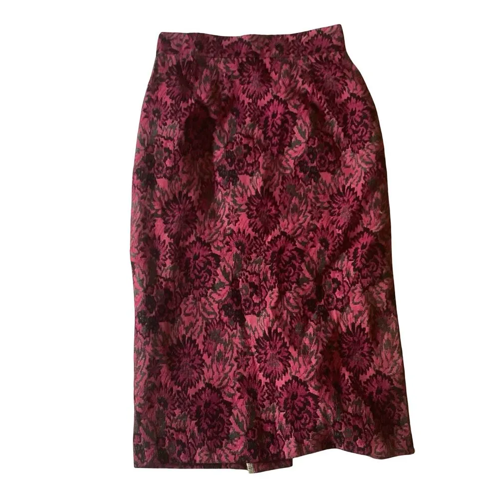 Long Floral Pencil Skirt Pink Size 29 - Image 5