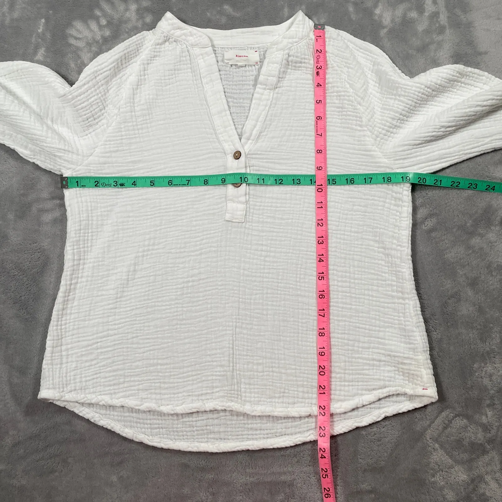 Xirena Top Small White Gauzy Lightweight Coastal Peasant Boho Vacation Resort - Image 6