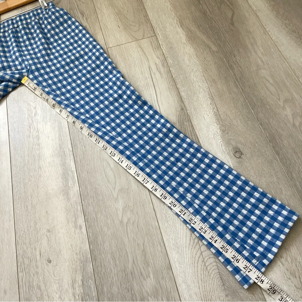 Urban Outfitters Pants gingham check casey kick flare womens Blue (xsmall) - Image 3