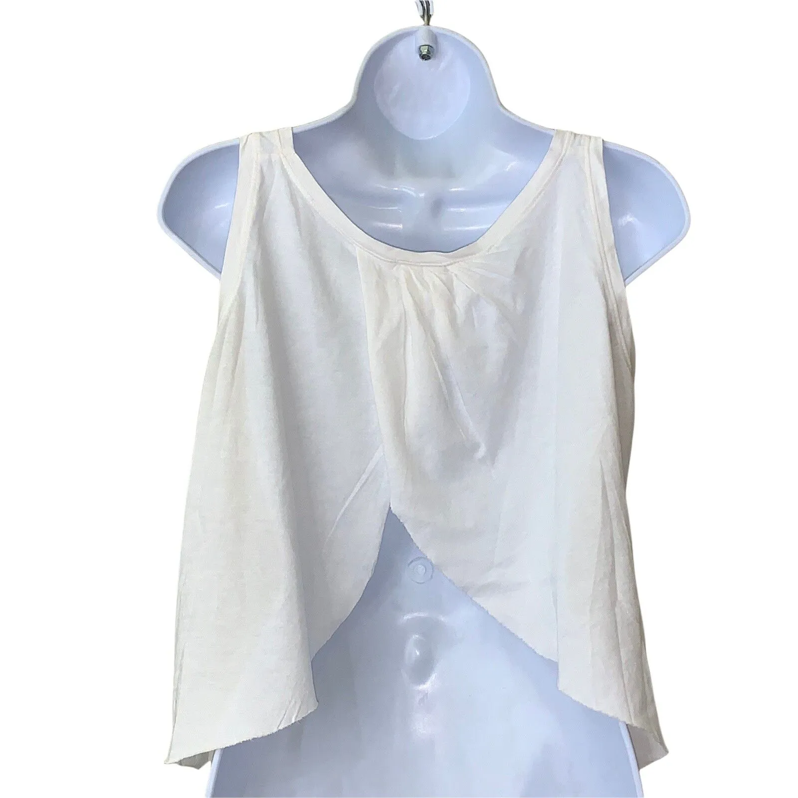 Junk Food Women's Sz XS Tee Shirt Sleeveless White Foil Lightbulb Idea Crop Top - Image 3