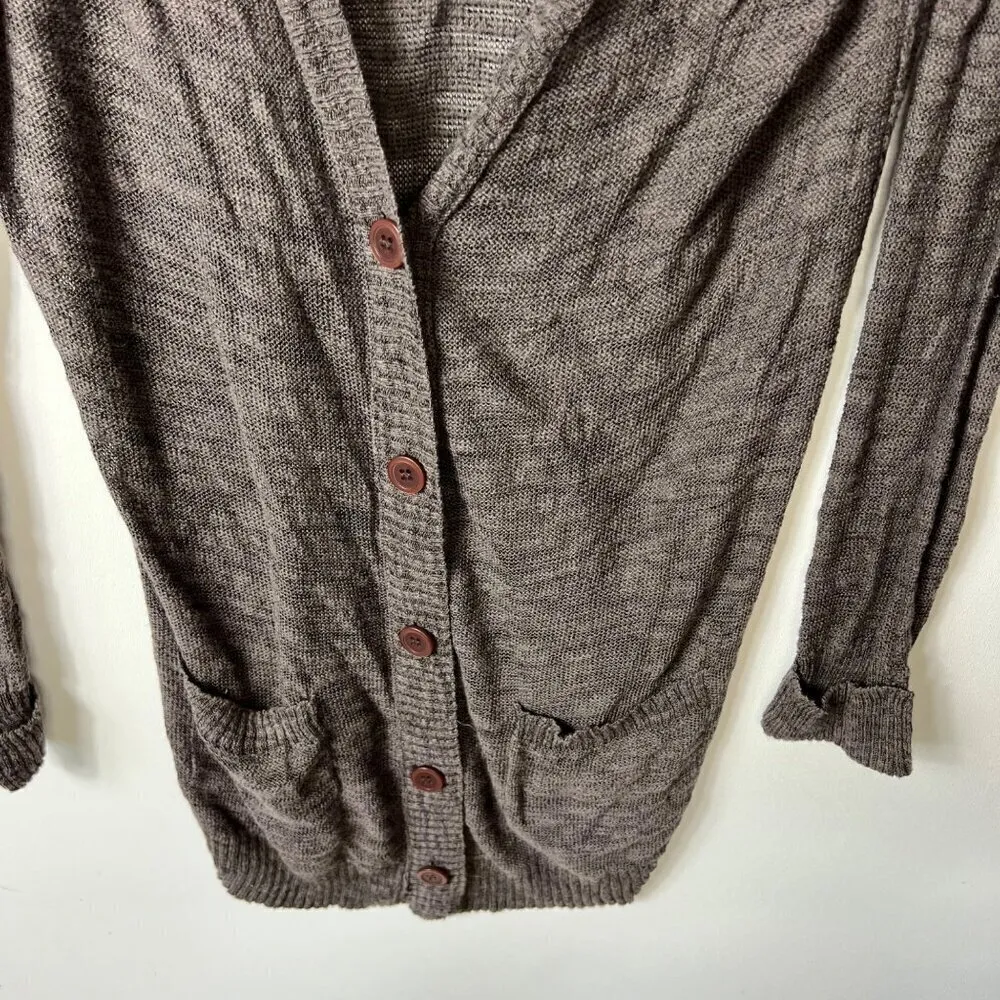Michael stars brown button front‎ long cardigan women’s size 1 - Image 3