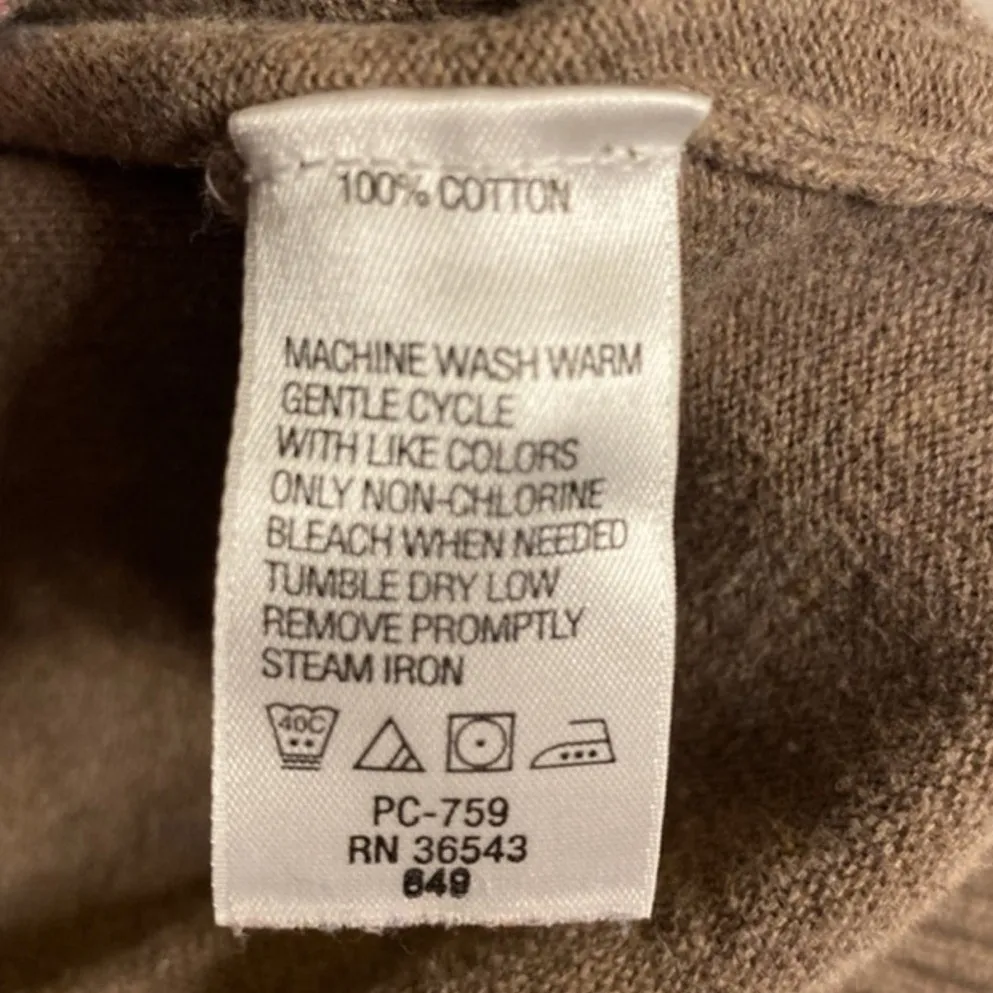 Preppy Retro Argyle Knit Sweater Brown Pink Red V-Neck IZOD Medium - Image 4