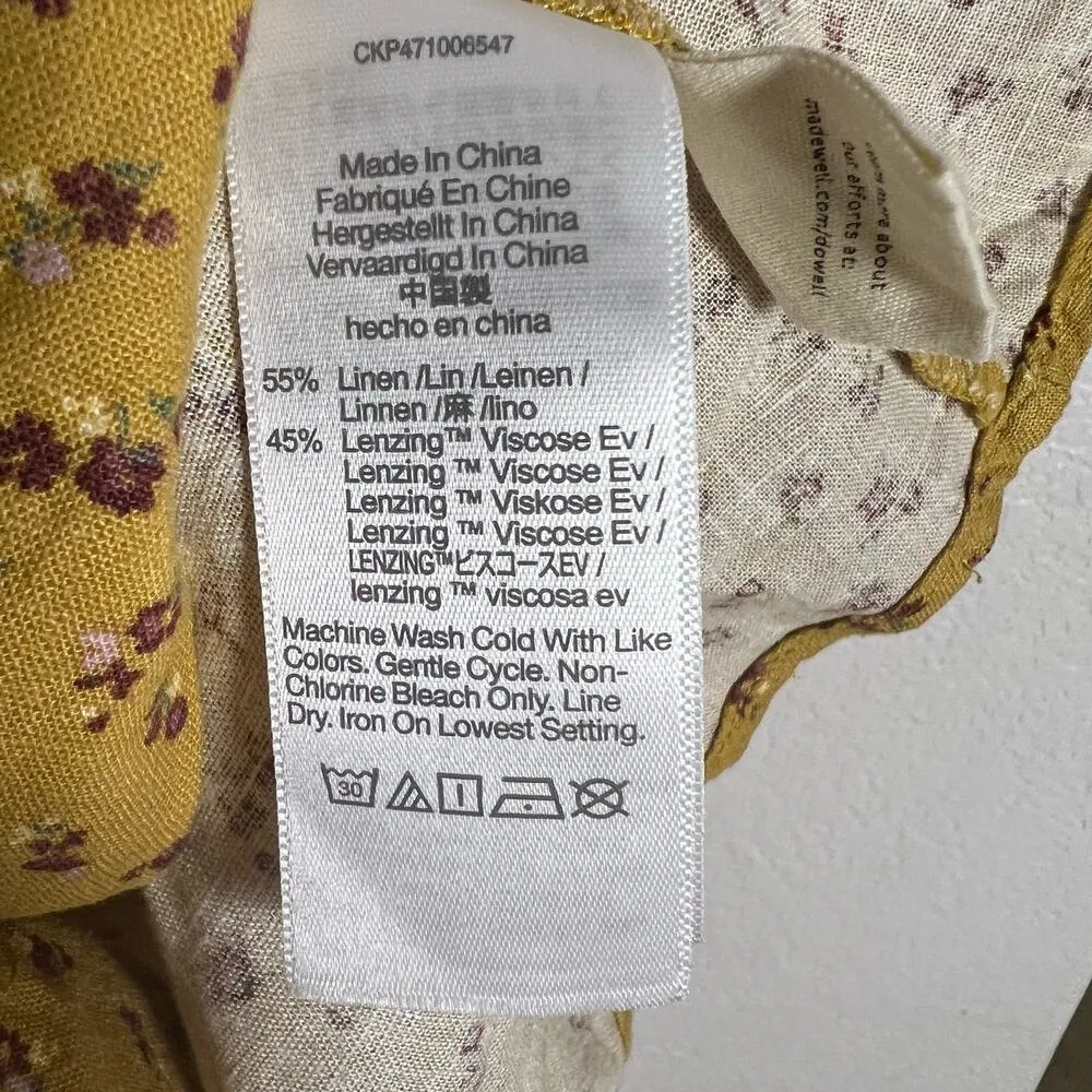 Madewell Kacie Mini Shirtdress Bitsy Bouquet Yellow Floral Size 10 - Image 15