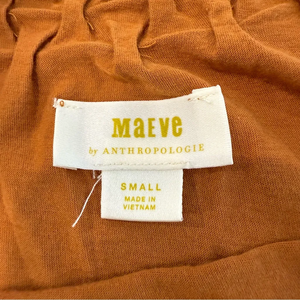 Maeve by Anthropologie Justine Smocked Tank Top Women’s Small Honey Orange Boho - Image 4