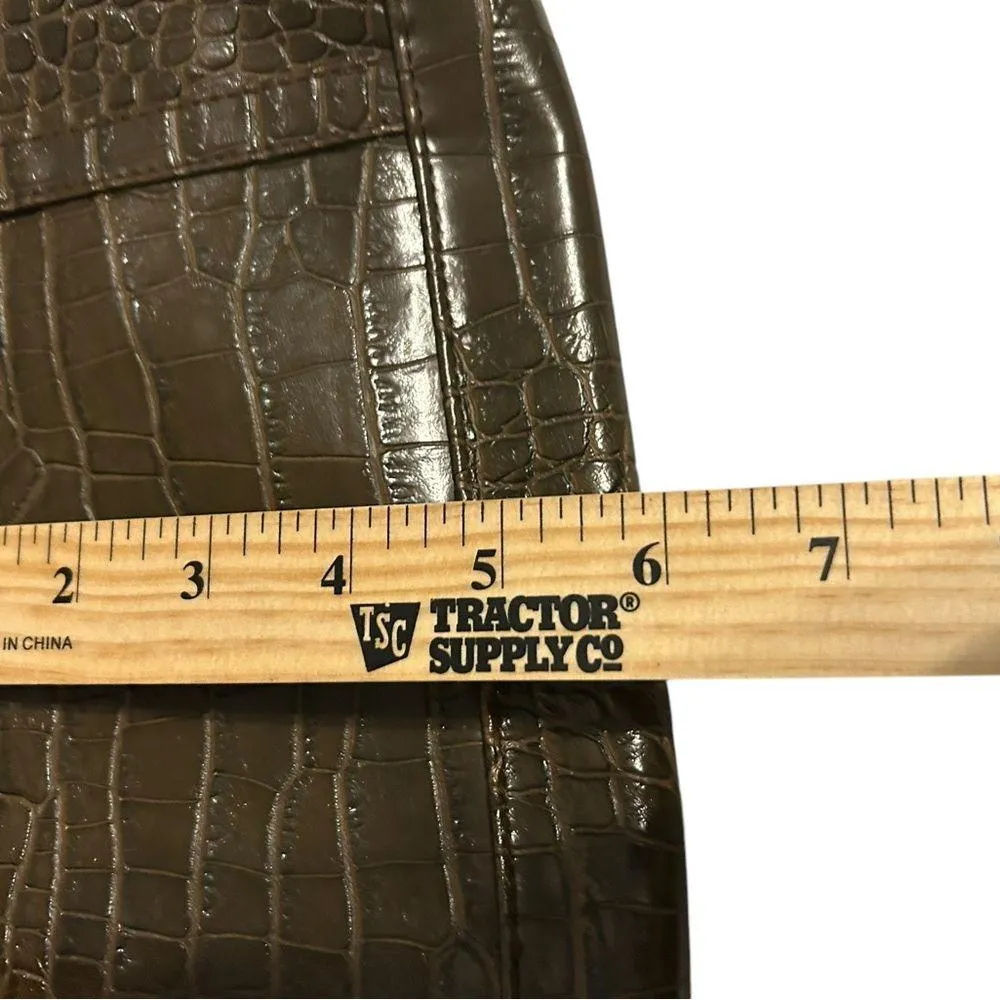 Bisou Bisou  Croc-Embossed Brown Bag - Image 6