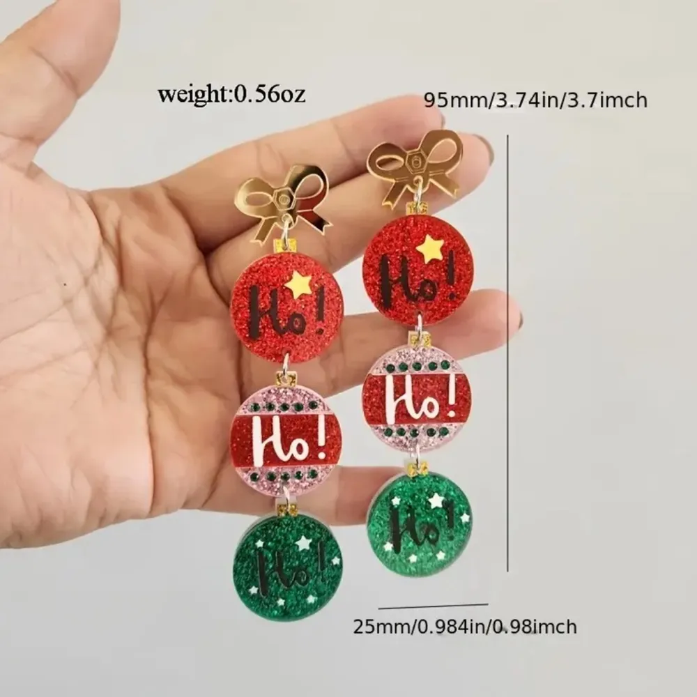 Acrylic Ball Ornament Earrings - Image 3