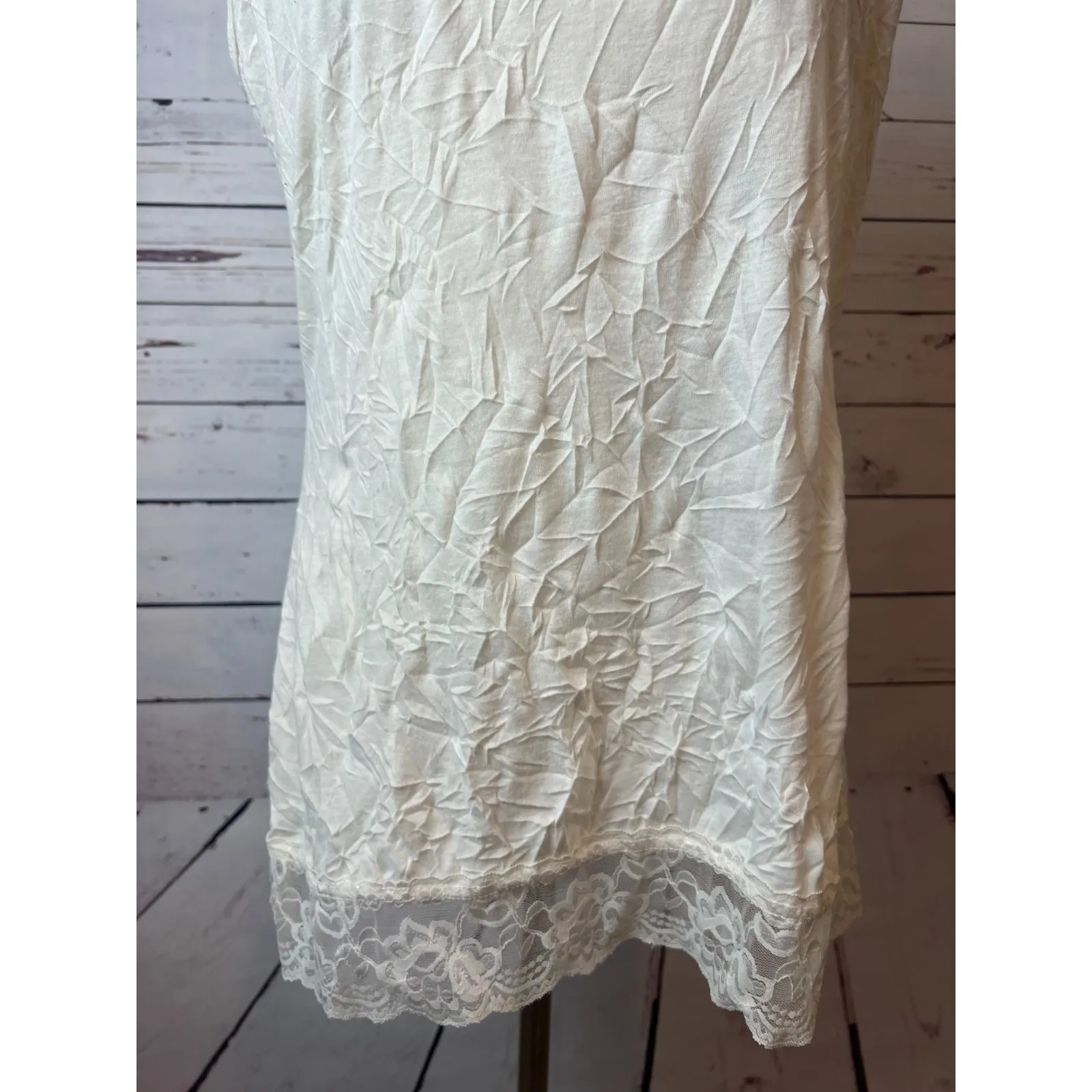 Womens Y2K Babydoll Tank Top Large Coquette Maurices Lace‎ Fairy Cami Bridal - Image 7