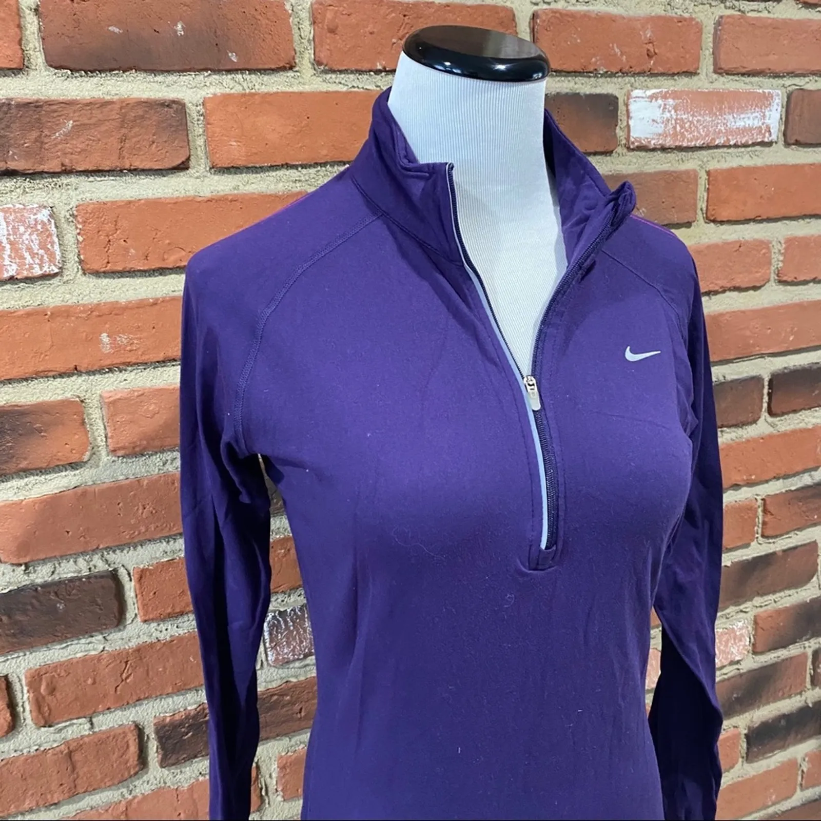 Nike Dri-FIT Quarter Zip Long Sleeve Top Women's Small Purple Nike Long sleeve - Image 2